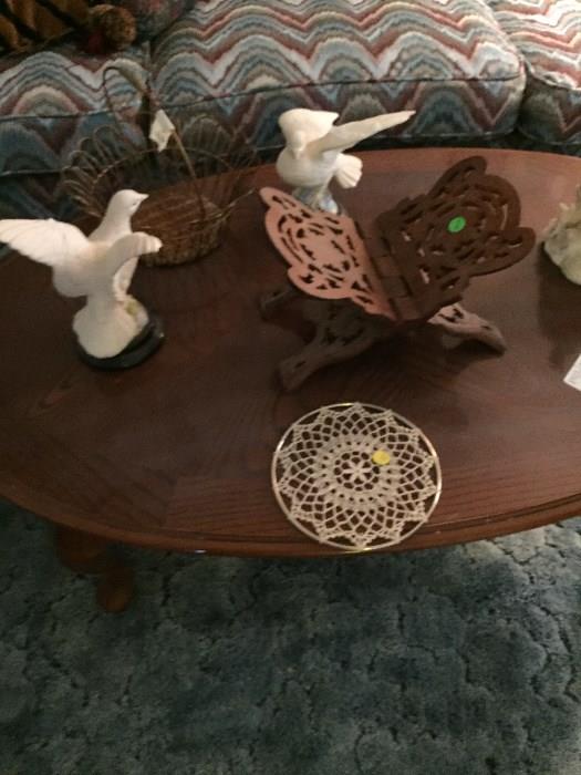 Ceramics, eagles, birds, Indian wood stand