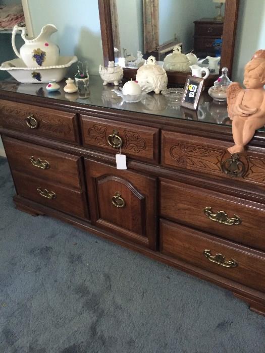 Bassett Dresser with two night stands