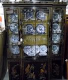 Blue Willow and Currier & Ives china sets