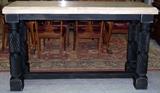 Large console table w/laminate marble top