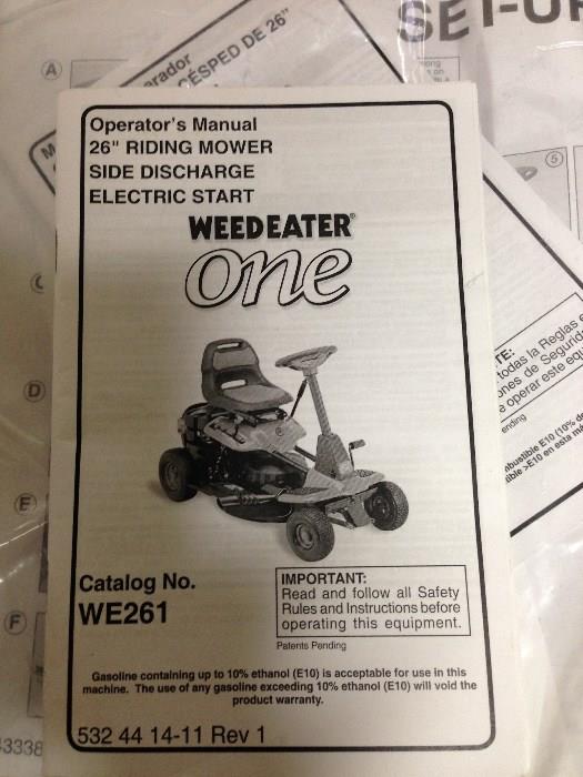 Manual for riding mower