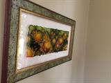 "Girasole" painted on glass framed art