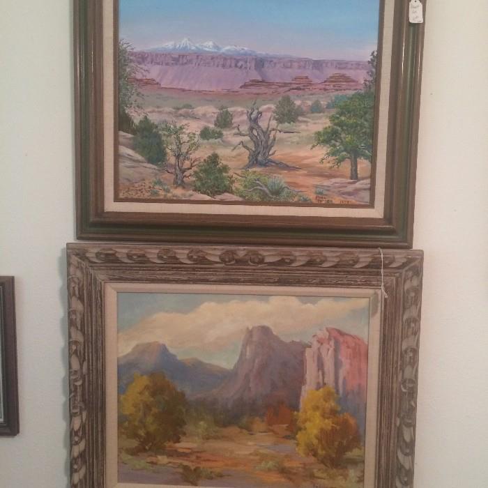 Framed oil paintings