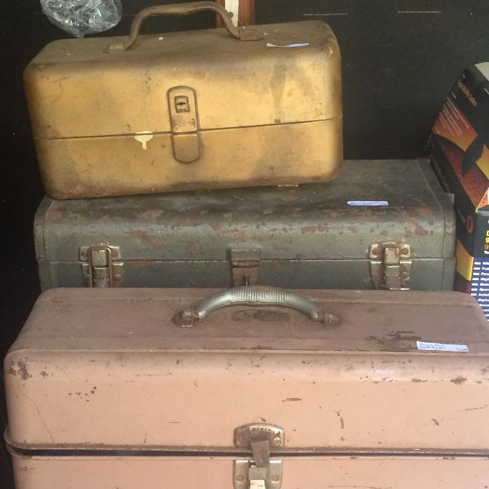 More old fishing tackle boxes