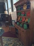 Scrub pine hutch & fiesta ware 