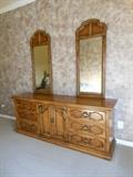 dresser and two mirrors 