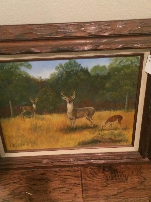 Framed oil painting 