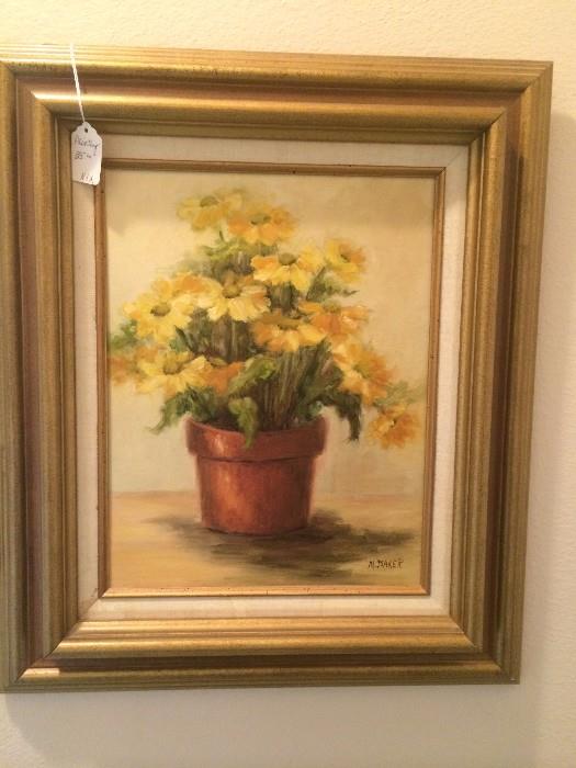 Framed oil painting 