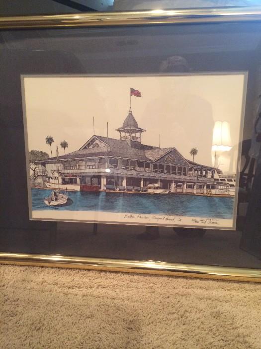 Balboa Pavilion, Newport Beach, art by Ted Crane (94/300)