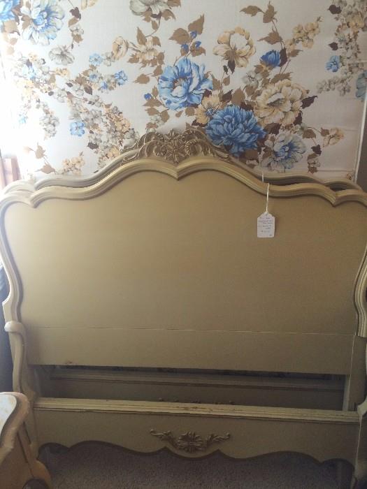 White French Provincial twin beds