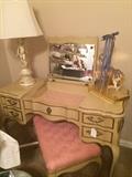 White French Provincial vanity with lift mirror