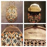 beautiful art deco painted metal handbag