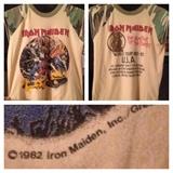 1982 Iron Maiden Camo Raglan, sleeves cut off!! Amazing holy grail shirt for Maiden Collectors