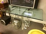Amazing 1970's glass & Lucite desk