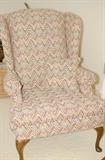 Pair of Queen Anne arm chairs recently upholstered