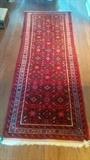 Hand woven, 100% wool Persian rug/runner, measures 6'6" x 2'3"