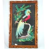 Mid Century Mexican Feather Art, Carved Frame and under glass
Condition: Good
Shipping: Yes
Size:10 1/2" x 17"