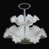 Vintage Fenton, "Silver Crest", Double Tiered Hostess Tid Bit/BonBon Server
Condition: Good
Shipping: Yes
Size:9"