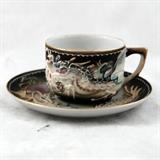 Vintage Pre War c. 1920 Black and moriage Japanese porcelain Dragonware, marked Hand Painted Victoria China makers mark set of four(4) tea cups and matching saucers
Condition: Good
Shipping: Yes
Size:standard