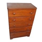 Antique Hand Made Solid Wood 5 Drawer Chest Condition: Good Shipping: No 