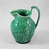 Vintage Green Ceramic Wedgwood Majolica Pitcher with Grape and Vine Design, Made in England 