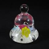 Art Blown Glass Paperweight with Floral Design