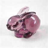 Vintage Purple Art Glass Rabbit Paperweight