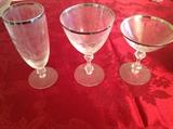 TIFFIN STEMWARE, THREE SIZES PLUS PLATES