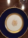 Lenox cobalt with gold monogram service for 8