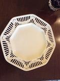 Creamware reticulated salad plates
