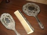 3 pc. silverplate dresser set.