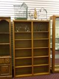 oak book shelves 4' wide and 6' tall