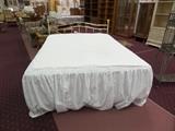 queen size bed - head board frame,  mattress & box spring  and bedding - priced seperate