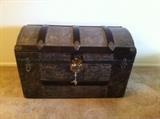 Antique trunk from Romania. Includes key. 