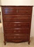 French Provincial Highboy with 4 drawers.