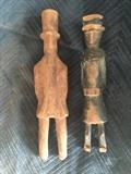 Folk art carved wood figurines