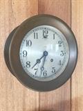 Vintage brass Chelsea ship's bell clock (made for Jessop's, San Diego) Size: 7-1/4" in diameter