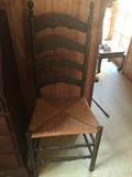Ladder back chair with rush seat