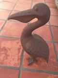 Cast iron pelican garden statue