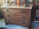 Eastlake marble top chest of drawers