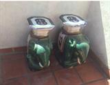 Asian ceramic elephant garden seats / stands