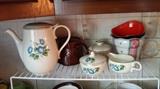 Lots of vintage kitchenware and pink depression glass.
