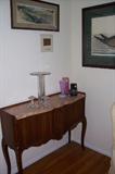 Marble Top Console with Tambourine Doors
