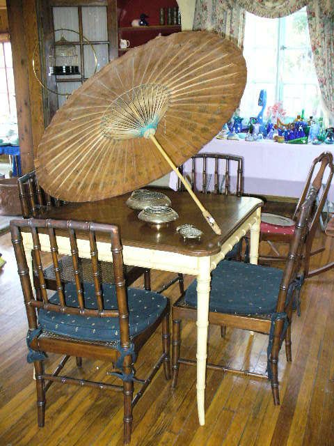 Asian Fan & Bamboo Style Chairs