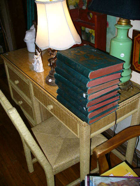 Desk with lamps & books