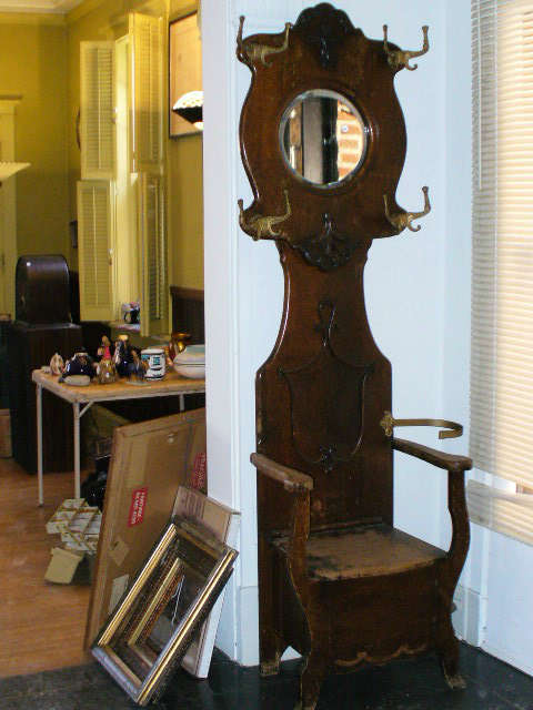 Antique Hall Tree with Seat