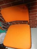 Mid Century Steel Case Industries Orange Side Chair (2) they both need spot cleaning