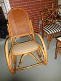 Vintage Bent Rattan Rocking Chair.1960.Similar to Style of Franco Albini, of Italy
