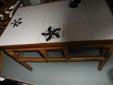 Japanese Star Tile Top.Rattan Cocktail Table