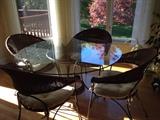 Glass Top Table with 6 Chairs
